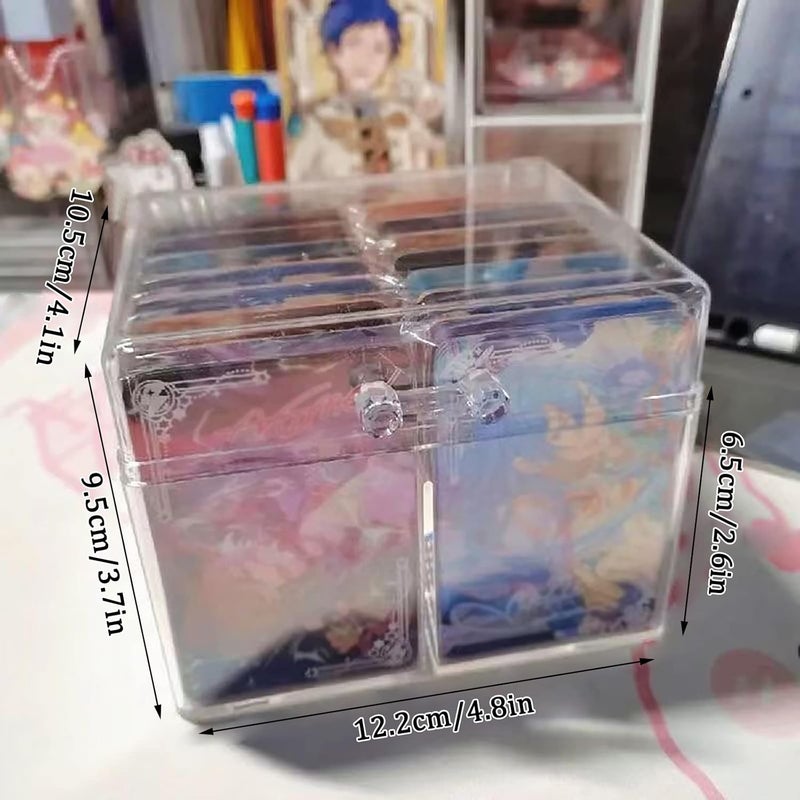 YAHUIPEIUS 1 PCS Photocard Storage Box Transparent Photo Card Storage Box Photocard Holder Collection Organizer (2 grids) - Image 4